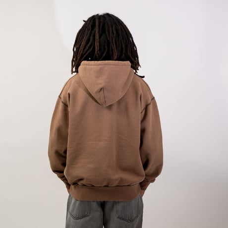 INTERBREED WIP FADED ZIP HOODIE - FADEBROWN