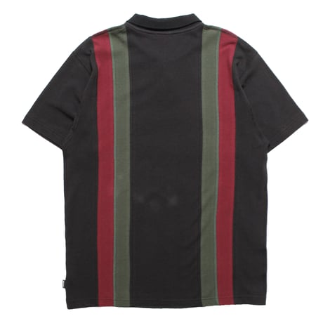 HELLRAZOR DOUBLE STRIPED POLO SHIRT - BLACK