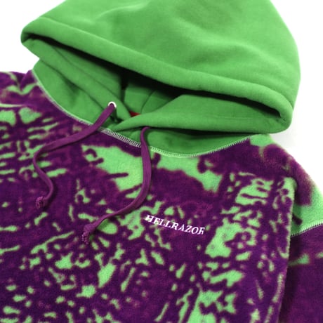 HELLRAZOR THANK YOU TOKYO FLEECE PARKA - PURPLE/GREEN