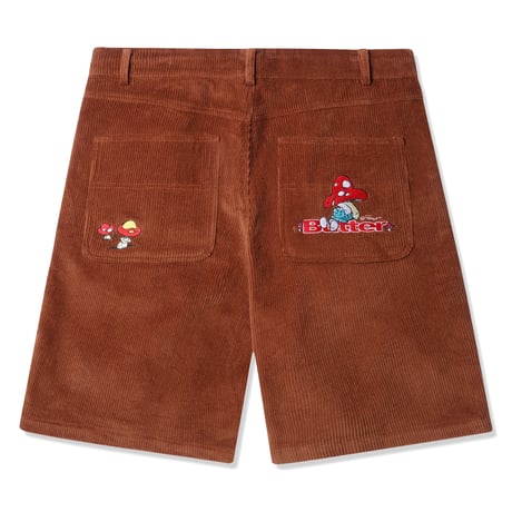 BUTTER GOODS X SMURFS MUSHROOM CORDUROY SHORTS - RUST