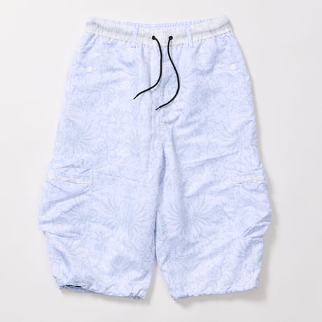 RAJABROOKE BATIK KARGO SHORTS - WHITE