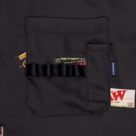 RAW X INTERBREED PAPERS OPENCOLLOAR SHIRT - BLACK