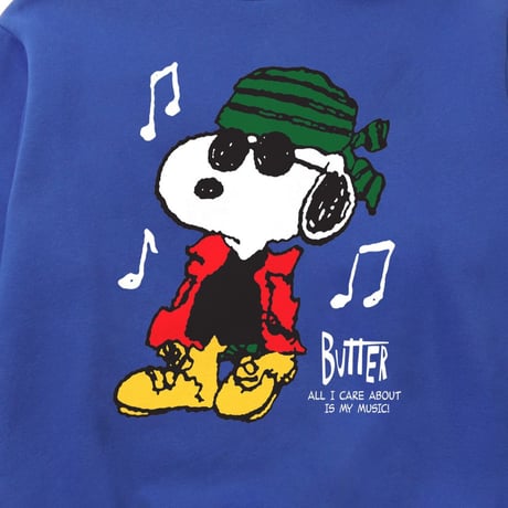 BUTTERGOODS X PEANUTS MUSIC CREWNECK - ROYAL