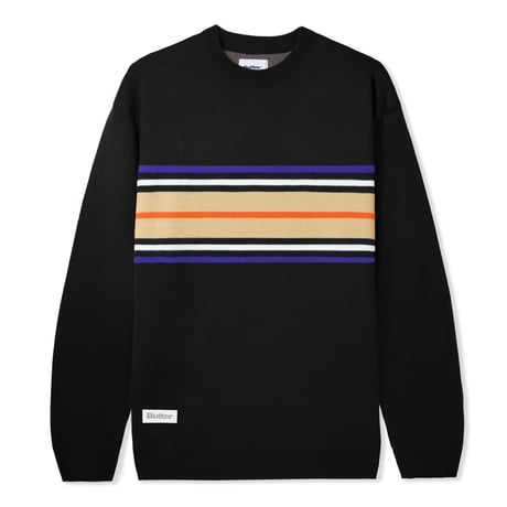BUTTER GOODS STRIPE KNIT SWEATER - BLACK