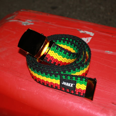 JHAKX PLAITED RASTA GOLD BELT