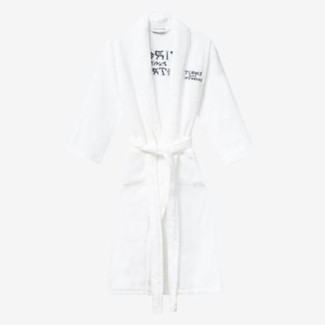 TIRED X THRASHER T&D BATH ROBE - WHITE