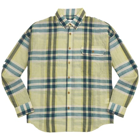 WHIMSY SILK PLAID SHIRT - YELLOW