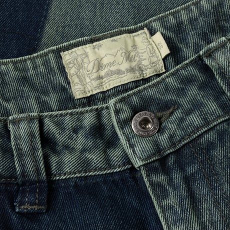 DIME  BAGGY DENIM PANTS - DISTRESSED GREEN