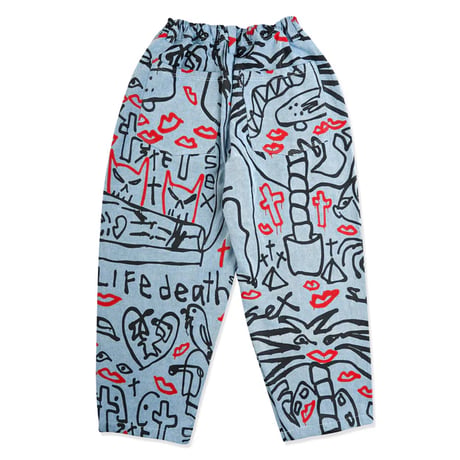 SEX X TELEVISISTAR LUIGIS BAGGY DENIM PANTS - L,BLUE