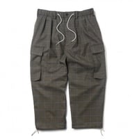 INTERBREED PLAID COMFY CARGO PANTS-BROWNPLAID
