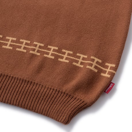 HELLRAZOR RALL TO MY PEOPLE CREW KNIT - BROWN