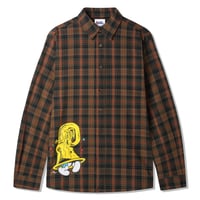 BUTTER GOODS X SMURFS HARMONY PLAID L/S SHIRT - MOSS