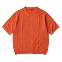 HELLRAZOR SQUARE S/S BUTTON KNIT - ORANGE