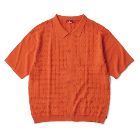 HELLRAZOR SQUARE S/S BUTTON KNIT - ORANGE