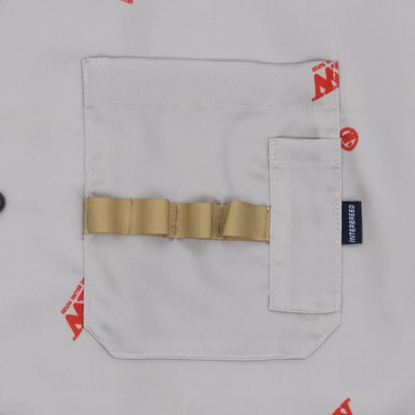 RAW X INTERBREED LOGO OPEN OPENCOLLOAR SHIRT - NATURAL