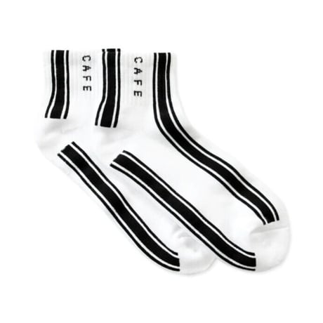 SKATEBOARD CAFE STRIPESOCKS LO - WHITE/BLACK