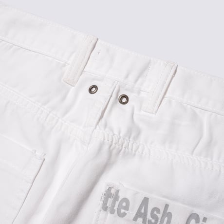DEMARCOLAB X EMAGE ASHTRAY DOUBLE KNEE PANTS - WHITE