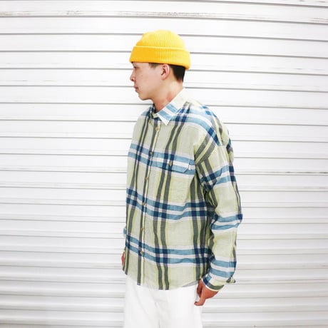WHIMSY SILK PLAID SHIRT - YELLOW