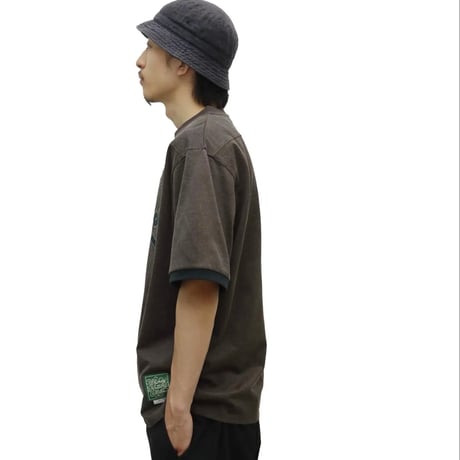 WHIMSY ARCH LOGO RINGER TEE - BROWN