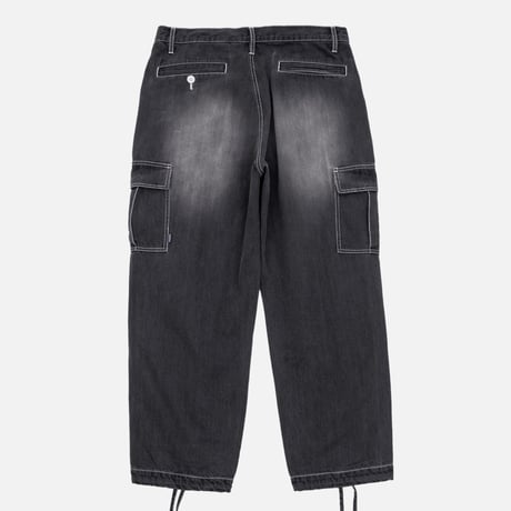 INTERBREED ENGINEER DENIM CARGO PANTS - BLACK