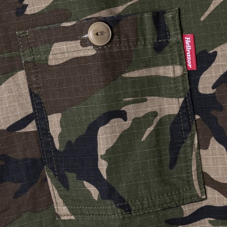 HELLRAZOR WASHED WORK SHIRT - WOODLAND CAMO