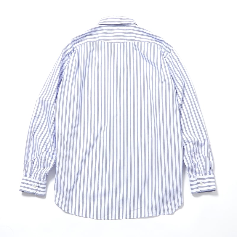 rajabrooke jalur shirt ストライプシャツ　短丈 RAJABROOKE JALUR SHIRT - WHITE/BLUE | BOTTOM LINE