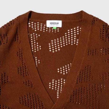 DEMARCOLAB  CAMO VENT KNIT CARDIGAN - BRONZE