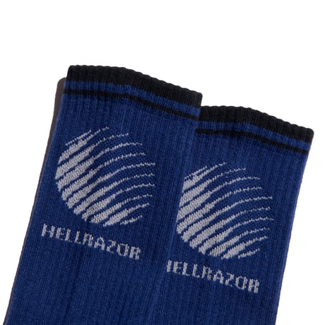 HELLRAZOR LOGO SOX - BLUE/GREY