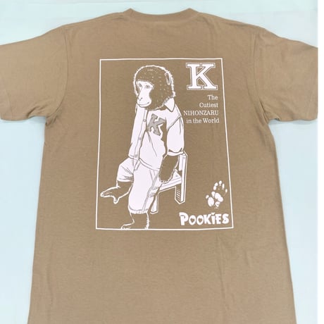 【プーキーズ】カイ君オリジナルTシャツ背面イラスト(サンドカーキ）Sサイズ・Mサイズ・Lサイズ