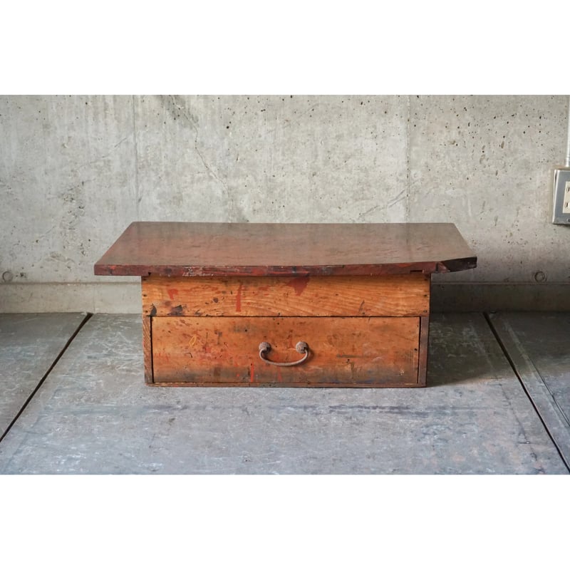 漆付着 漆器職人の作業台／Urushi Artisan's Work Stool 漆付着 漆器