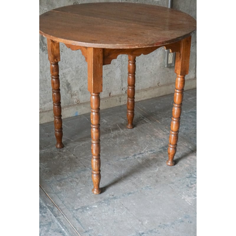 直接取引☆ ラウンドテーブル ろくろ脚 円卓 ヴィンテージ アンティーク 144816383_o2.jpg?