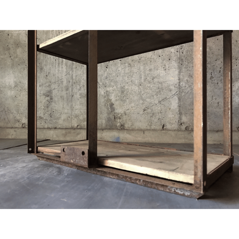 棚　鉄枠　アンティーク アンティーク調 シェルフ 木製 アイアンフレーム 4段シェルフ