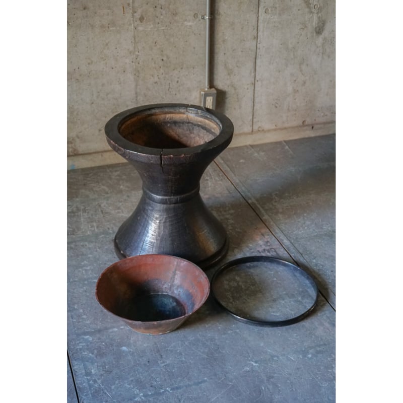 再　お値下げ　火鉢ビンテージ　象嵌入り 再 お値下げ 火鉢ビンテージ 象嵌入り 1312T-01 陶器火鉢 | シシクの