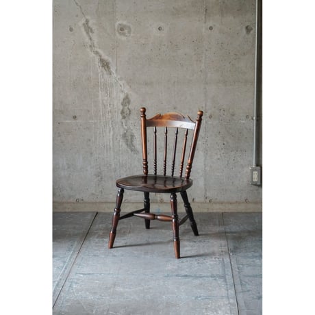 中央民芸　松本工芸　ハイバックチェア　ウィンザーチェア　スポークチェア　IIZ 中古 松本民芸家具 #44A型 シックな色合いとクラシカルな佇まい