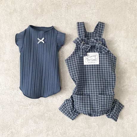frill ribbon tank top . ［ navy ］