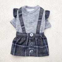 tweed check one-piece . ［ gray ］