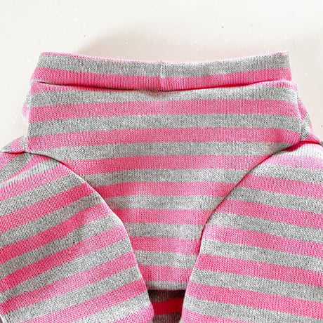 ORIGINAL 七分袖 border tops. ［ pink × gray  L , XL  , HPS , HPM , HPL  ］