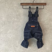 denim salopette  pants . [ blue ]