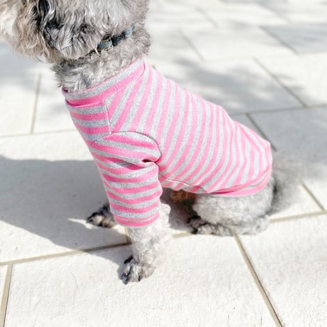 ORIGINAL 七分袖 border tops. ［ pink × gray  L , XL  , HPS , HPM , HPL  ］