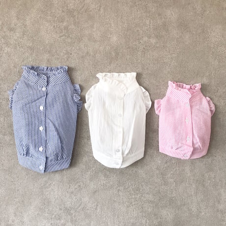 backbotão frill  shirt . ［ pink ］
