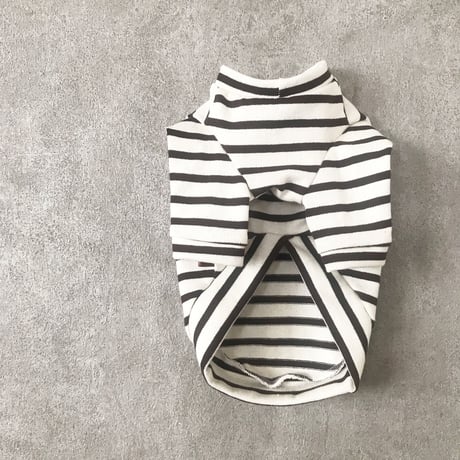 ORIGINAL 七分袖 border tops . ［ ivory×brown  XS , S , M  ］