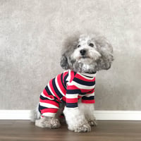 turtle border rompers . [ red ×  navy ]