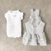 check salopette skirt . ［ white ］