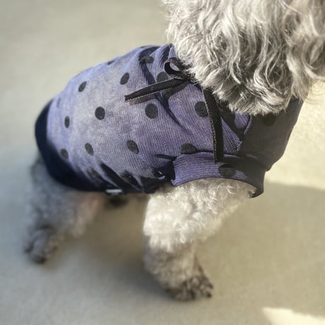 ORIGINAL sheer dot tank top . ［ navy ］