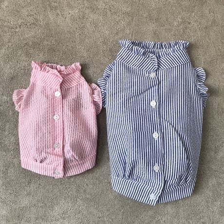 backbotão frill  shirt . ［ pink ］
