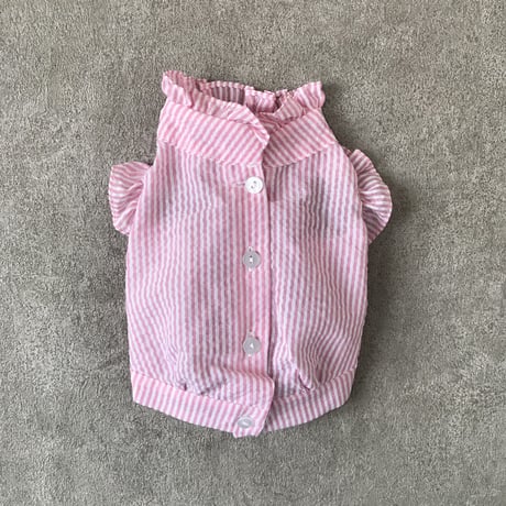 backbotão frill  shirt . ［ pink ］