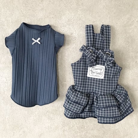 frill ribbon tank top . ［ navy ］