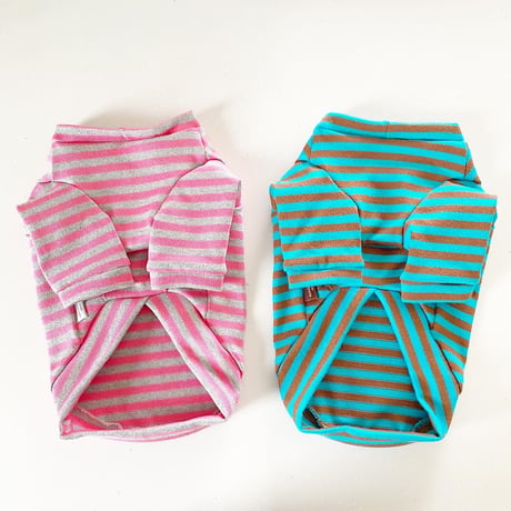 ORIGINAL 七分袖 border tops. ［ pink × gray  L , XL  , HPS , HPM , HPL  ］