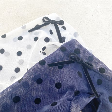 ORIGINAL sheer dot tank top . ［ navy ］