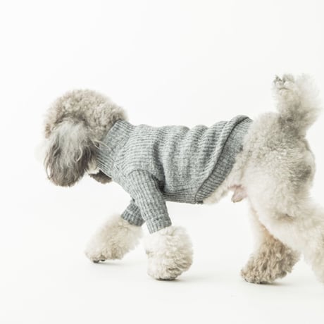 Highneck knit . [ gray ]